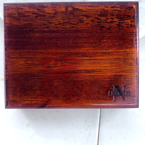 Nautica Wooden Jewelry Box Velvet Lining Hinged Lid Valet Jewelry Box Treasures - Picture 2 of 9